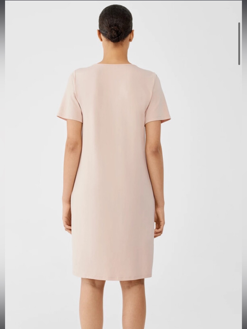 Eileen Fisher Stretch Jersey Knit Jewel Neck Dress - Picture 2 of 8
